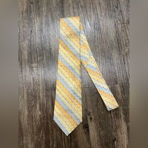 Zylos George Mercado 100% silk tie yellow grey